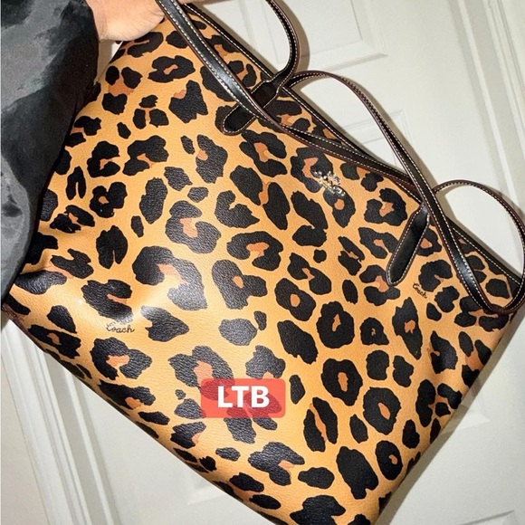 Authentic Coach Leopard Print Tote - Tan and Black (BRAND NEW) - Picture 5 of 12
